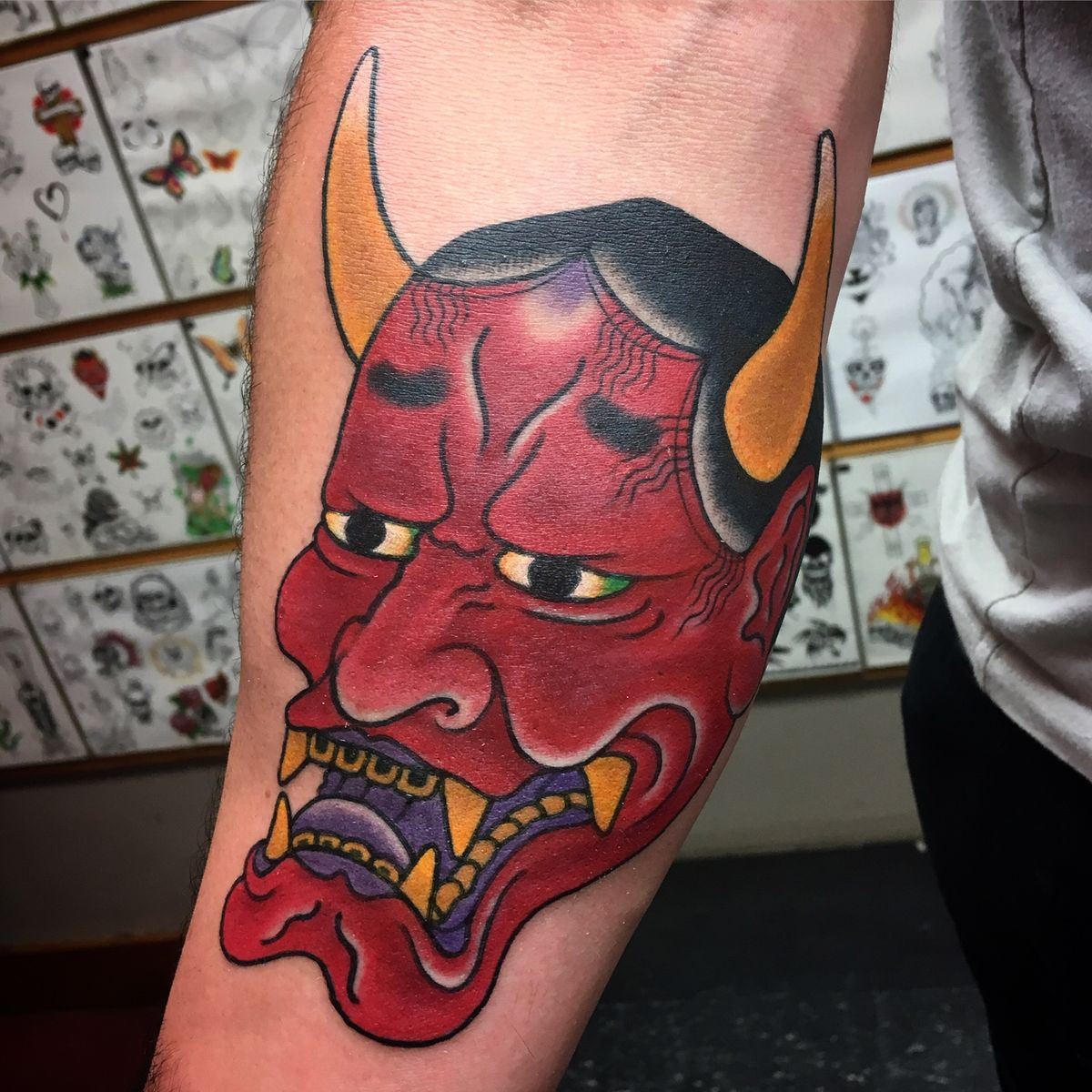 Tattoo uploaded by Burning Question Tattoo • By Marcus Mancini hannya
