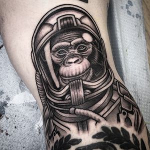 By Kyle Sajban #spaceape #chimp #astronaut #space 