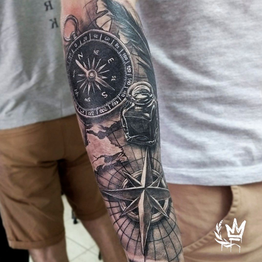 Realistic Compass Tattoo  Compass tattoo Compass tattoo design Tattoos
