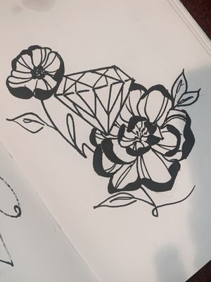 Delicate yet resilient tattoo sketch design