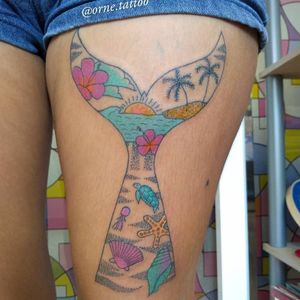 Mermaid Dotwork tattoo