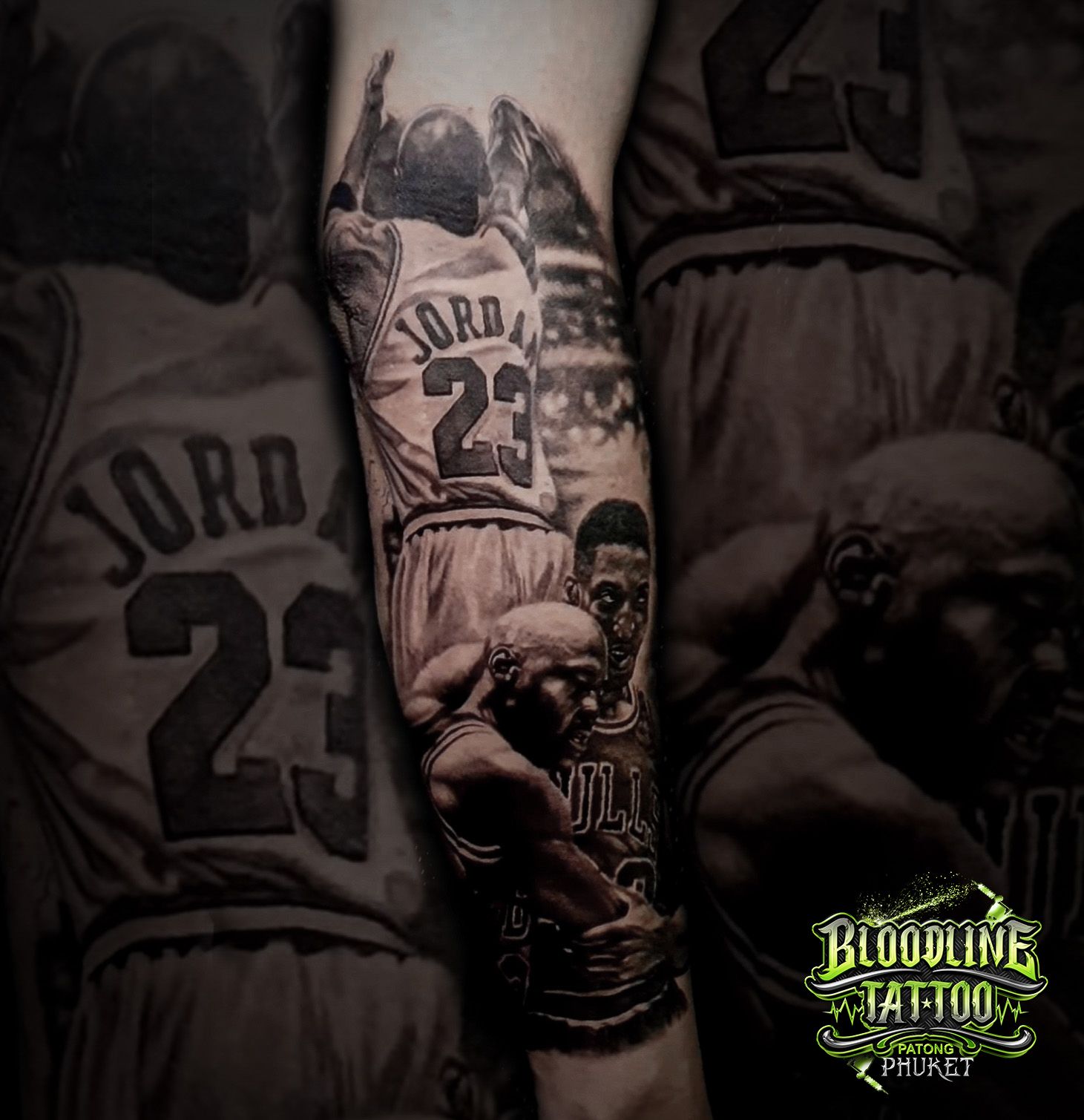 Tattoo uploaded by Brennantattoo • Michael Jordan piece today