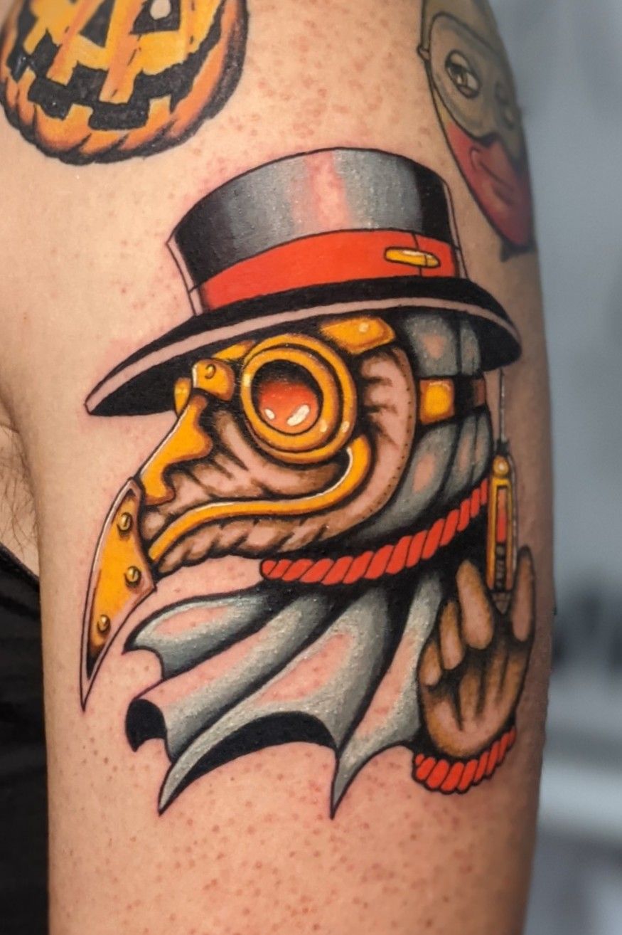 Black and Grey Plague Doctor Tattoos  Cloak and Dagger Tattoo London