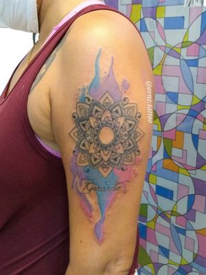 Mandala with watercolor