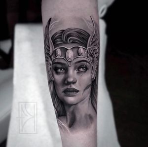 First tattoo right here! Thank you James for choosing an awesome idea for your first tattoo! VALKYRIE: “is one of a host of female figures who choose those who may die in battle and those who may live. Selecting among half of those who die in battle.”..www.eyekandiink.com. 💌eyekandiink@gmail.com. Bookings⬆️.#eyeKANDI #eyekandiink #tattoo #tattoos #art #artist #tattooartist #design #tattooart #inked #girlswithtattoos #ink #realism #valkyrie #nyctattooartist #norsemythology #tattooed #portrait #tattooedgirls #skinartmag #btattooing  #cttattooartist #nyctattooartist #bngtattoo #inkedup #lisettemartinez #blackandgreytattoo #tattoolife #realistic  #blacktattooart 