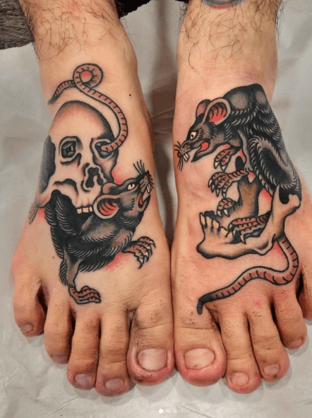 American traditional rat tattoo  Rat tattoo Leg tattoos Traditional  tattoo