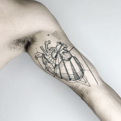 Tattoo by Sus-Boom Tattoo #SusBoom #sketch #illustrative #heart #anatomicalheart
