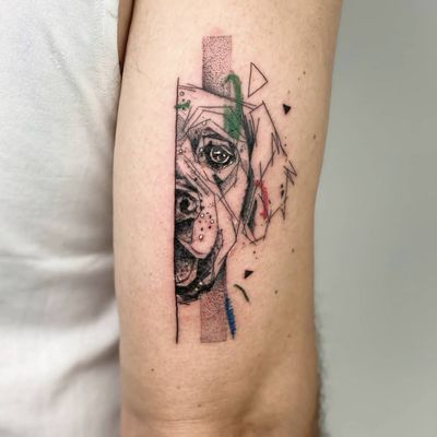 Tattoo by Rupe #Rupe #watercolor #sketch #illustrative #painterly #dog #petportrait