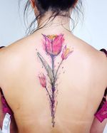 Tattoo by Rupe #Rupe #watercolor #sketch #illustrative #painterly #tulip