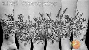 Floral band, full wrap forearm. . . . . #floral #FlowerTattoo #ForearmTattoo #ForearmBand #LineArt #Linework #BlackAndGray #clover #FloralTattoo #Nature #leaves #tattoos #BodyArt #BodyMod #modification #ink #art #QueerArtist #QueerTattooist #MnArtist #MnTattoo #VisualArt #TattooArt #TattooDesign #TheTattooedLady #TattooedLadyMN #NikkiFirestarter #FirestarterTattoos #firestarter #MinnesotaTattoo