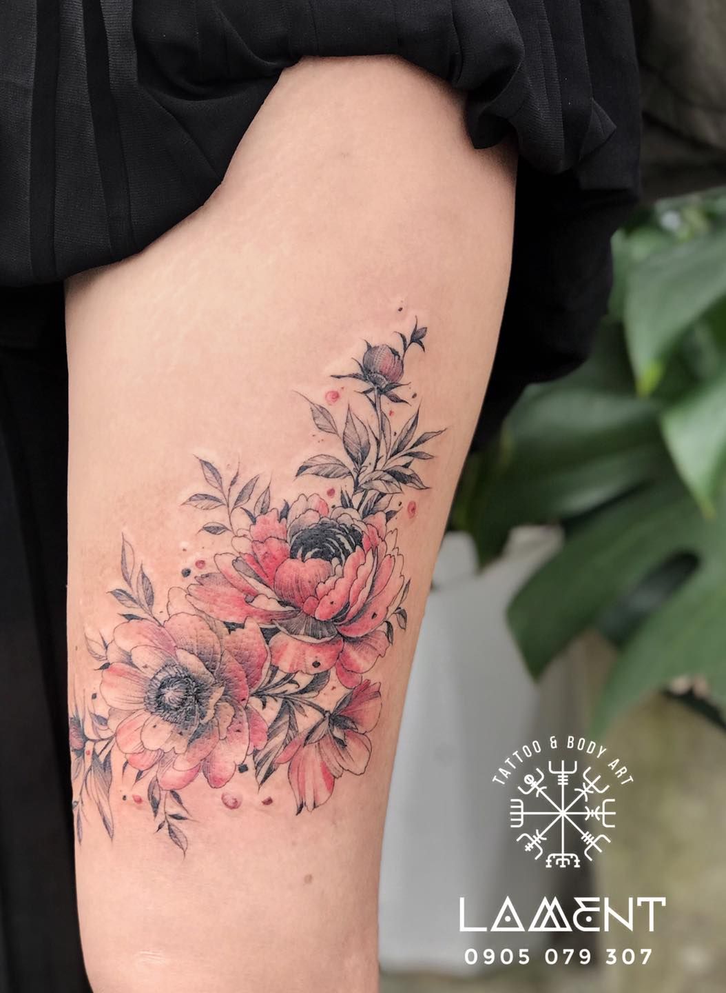 Neotraditional, Rose, Flower, Color tattoo by