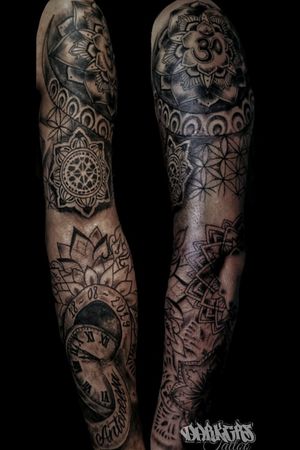 Mandala arm tattoo