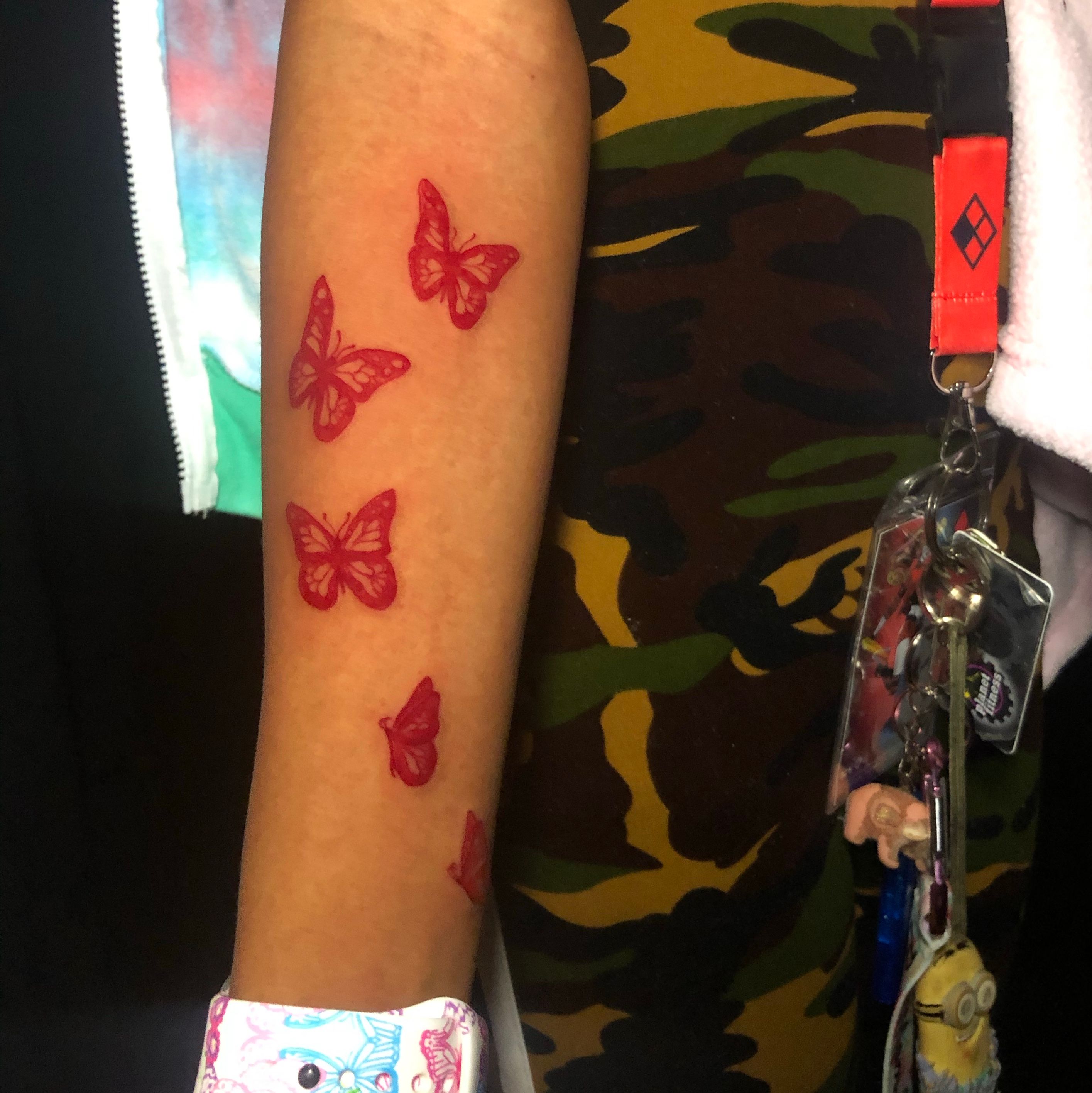 Black and red butterfly tattoo  Artist brkrzkmk  Red tattoos Red ink  tattoos Butterfly tattoos for women
