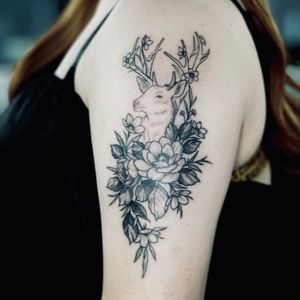 woman flower tattoo