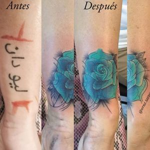 Cover up rose tattoo