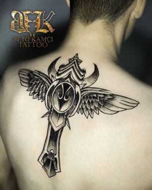 Kanat & Asa Dövmesi - Wing & Staff Tattoo