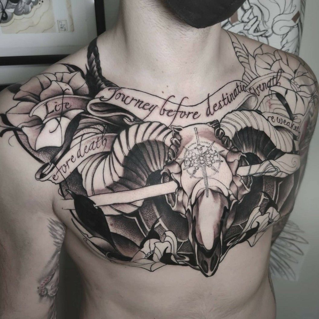 Fresh chest centre piece done at Classic Tattoo Windsor in Windsor ON  Canada  rTattooDesigns