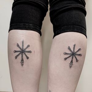 Blind bones tattoo with baltic symbolism
