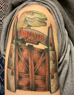 Start of the Jurassic Park half sleeve