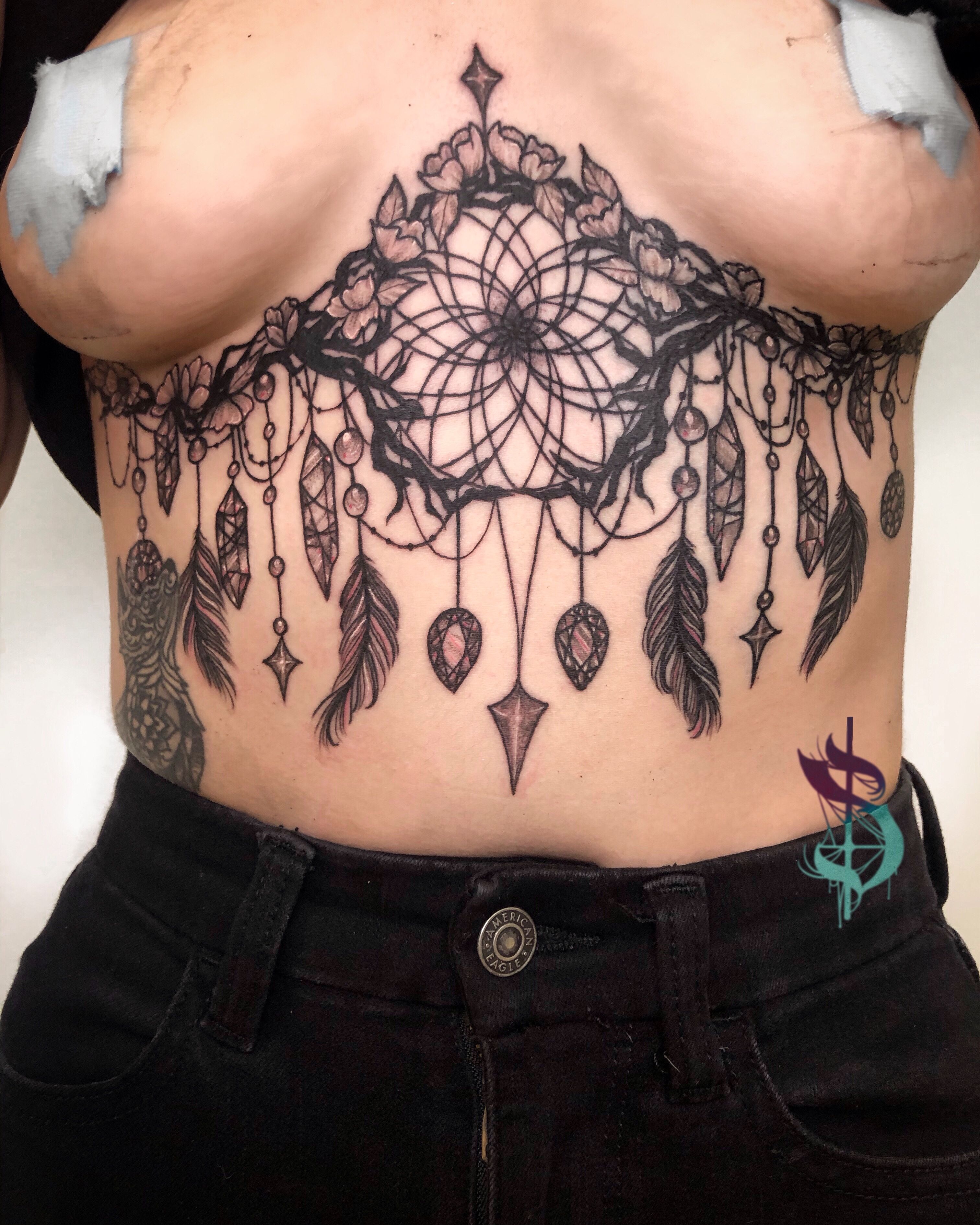 Tattoo uploaded by Sara Rose • Jeweled under breast tattoo • Tattoodo