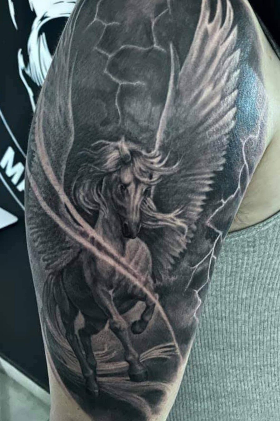 Alan Morris Tattoo - #Pegasus is thought to carry #Zeus' thunderbolts  through the sky. Pegasus is the best-known winged #horse in #mythology. So  yea, he's kind of a big deal. 🦄 Thanks