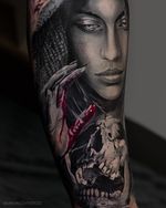 Portrait tattoo black and grey style by tattoo artist Alexei Mikhailov @mikhailovtattoo