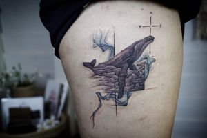𝙄𝙂: 𝙣𝙖𝙩𝙚_𝙩𝙝𝙖𝙞𝙡𝙖𝙣𝙙 🌿 Ethereal whale tattoo - Baan Khagee Tattoo Chiang Mai, Thailand