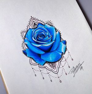#rosetattoo #rosatattoo #ornamentaltattoo #tatuagemornamwntal #bluerose 