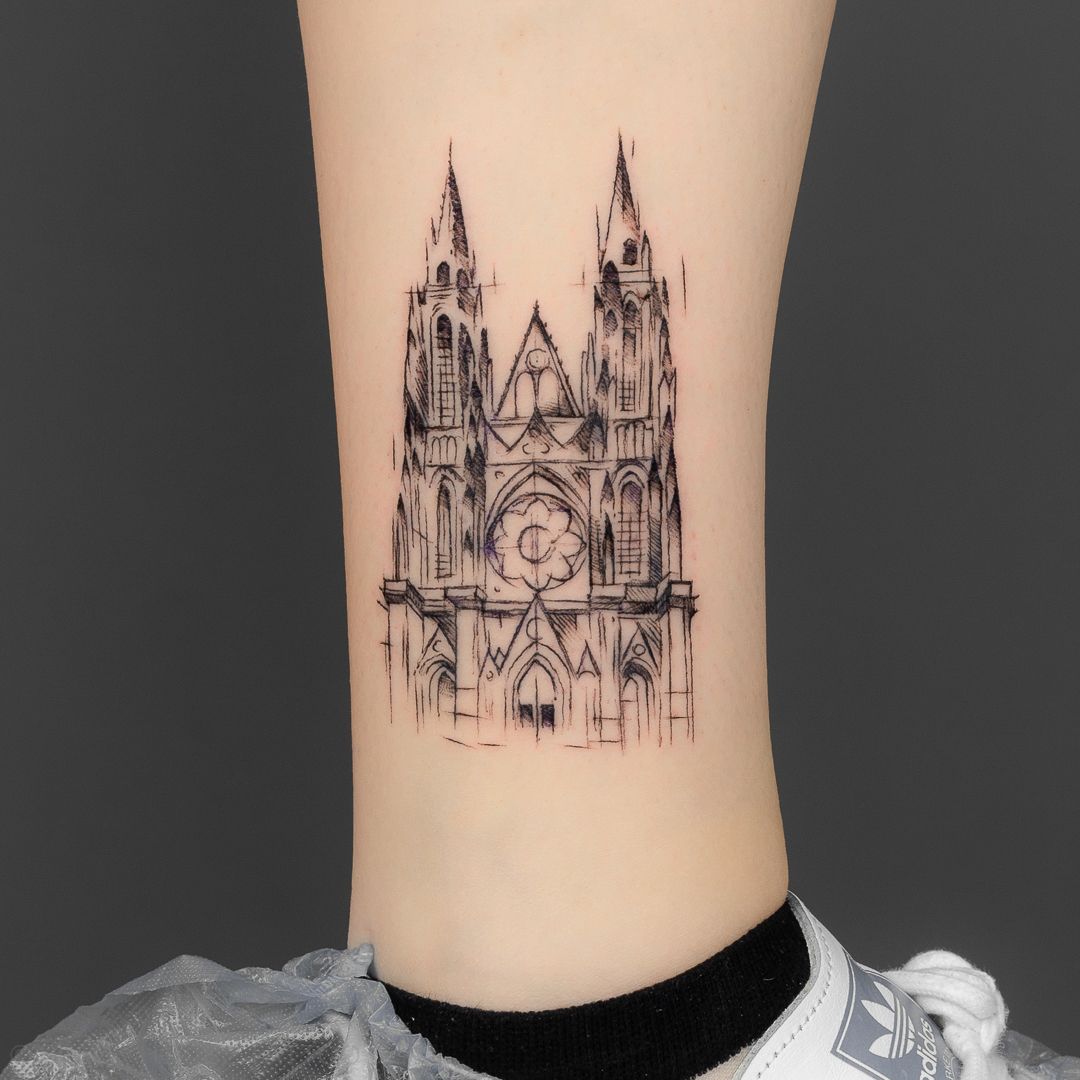 Castle tattoo  Sleeve tattoos Fantasy tattoos Castle tattoo