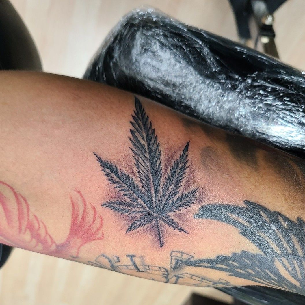 Tattoo uploaded by No Limit Ink • Weed leaf smoking chest tattoo • Tattoodo