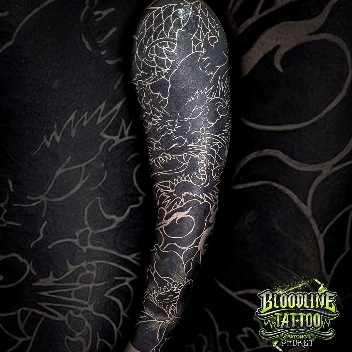 BLACKOUT SLEEVE  GÖRMEX  Blackwork Tattoo Artist London UK