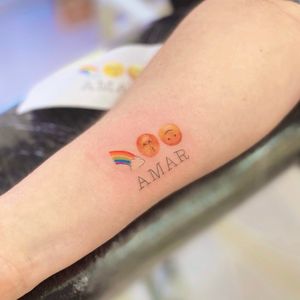 Emoji. Micro tattoo