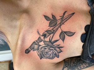 Rose and dagger on the chest!! 