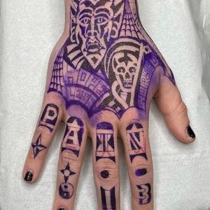 Id like a piece more so on the spiritual side on top of the hand.. instead of pain- id use “know love” all across both knuckles.