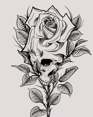 Illustrative rose/skull morph Tuffytats@gmail.com 