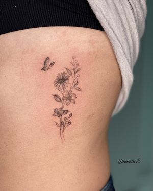 Flores e Borboleta - Tattoo