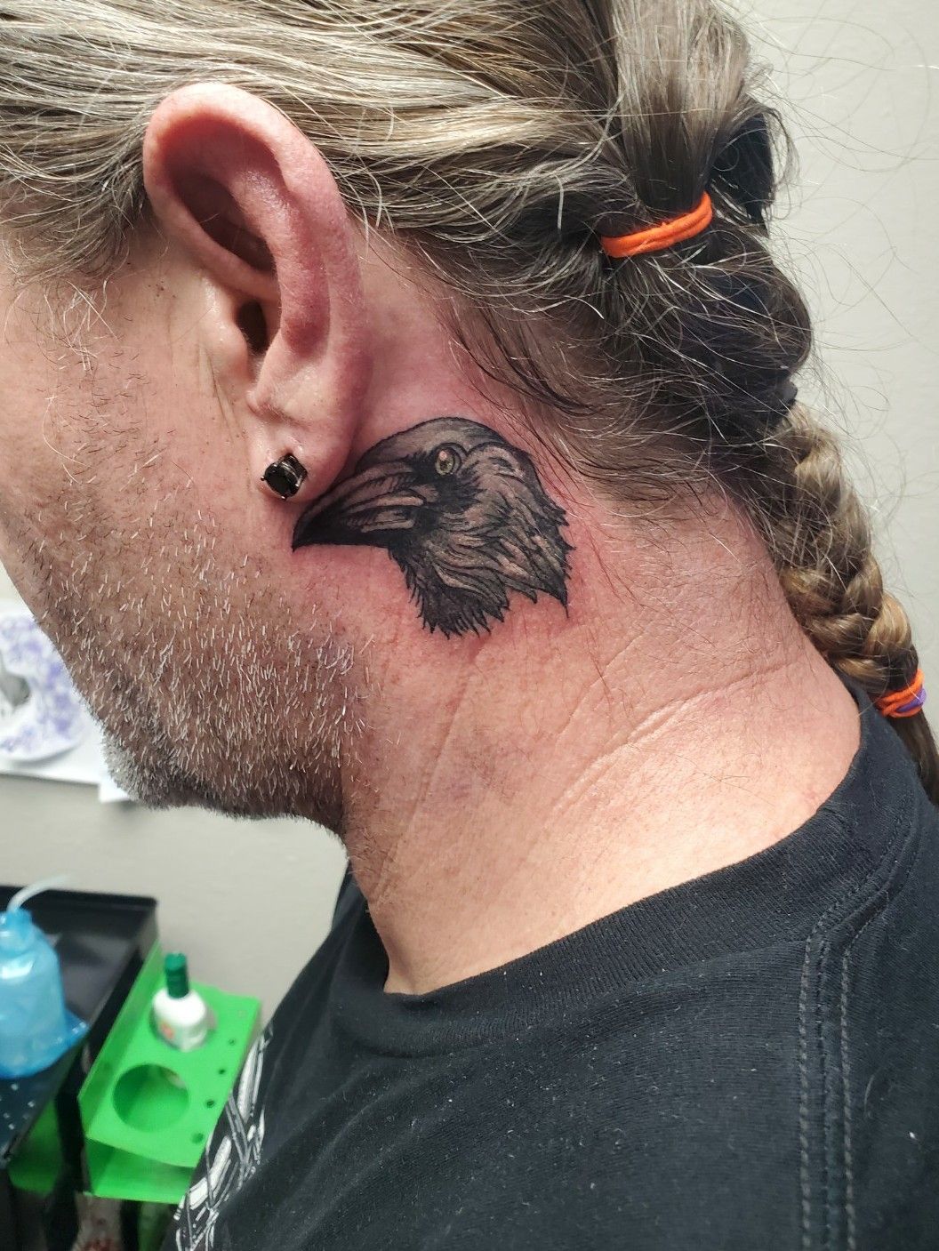 Neck Crow Tattoo by Rock n Roll