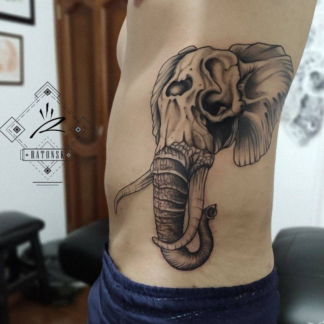 Stitch Asylum Tattoos - Did this piece today. It's an elephant skull 💀 A  unique tribute piece. 💜 My books are open. If you'd like to book with me,  please fill out