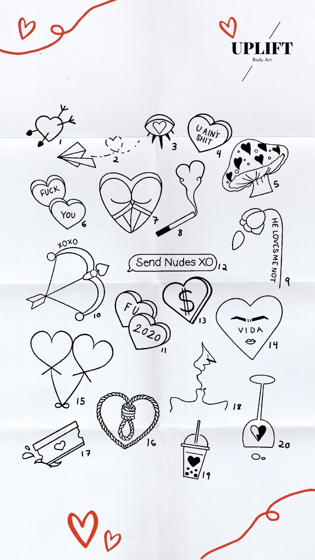 Valentines Day Tattoo Style Stickers Hearts Stock Vector Royalty Free  1624825855  Shutterstock