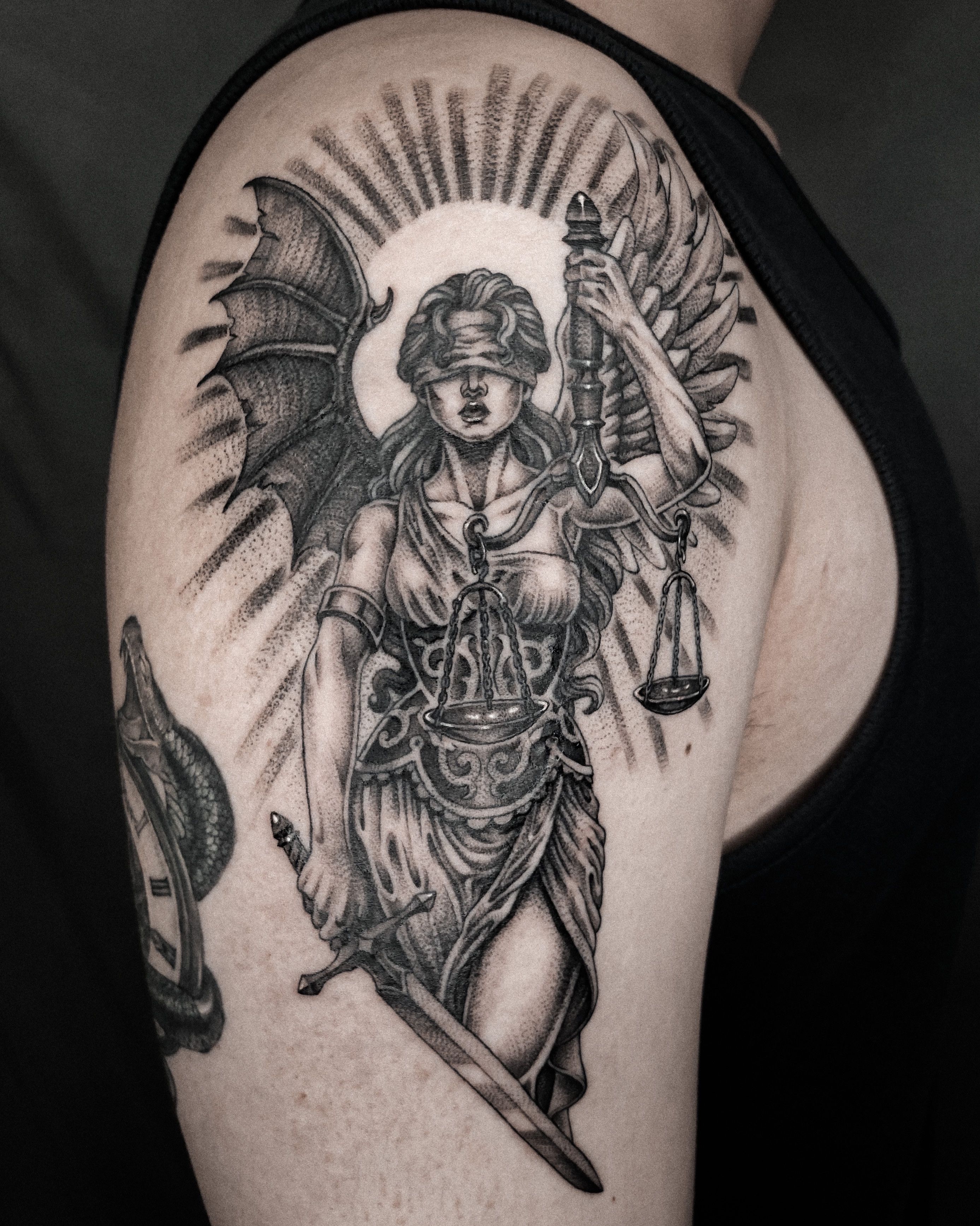 Steve Soto Tattoo Art Co  Good and Evil Angels and Devils roam the  earth This was a fun piece to tattoo it takes time money pain and  dedication to follow through