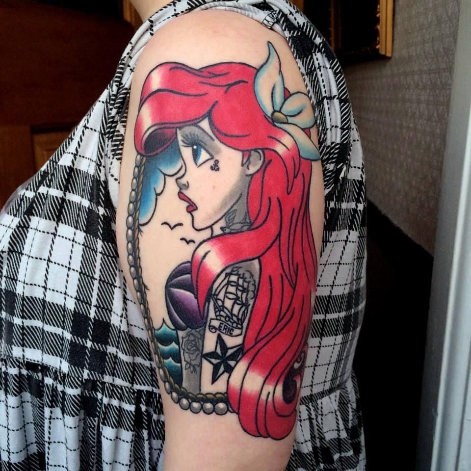 Tattoo uploaded by @kittyjacquestattoo • Healed #ariel #arieltattoo  #thelittlemermaid #disney #disneytattoo #colourtattoo #cartoon #animation  #traditionaltattoo #mermaidtattoo • Tattoodo