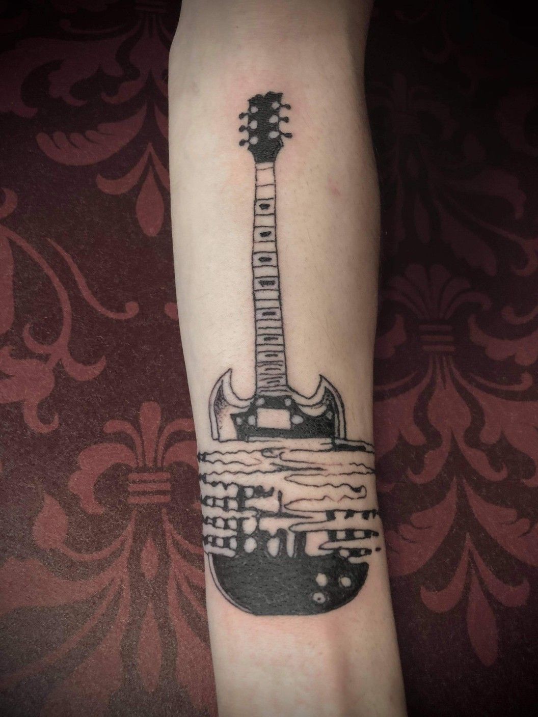 Electric Guitar Music Tattoo Design Stable Diffusion Prompt -  promptsideas.com