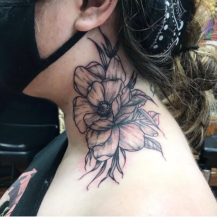 Floral Neck Tattoo - Best Tattoo Ideas Gallery
