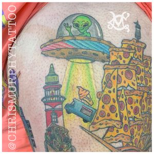 Flying saucer Abduction Food tattoo