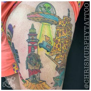 Burrito Lighthouse, UFO flying saucer, Pizza ship  