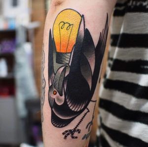 Raven Light Bulb By Kane Berry @ kane_berry_tattoo