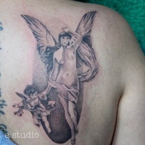Fairies dotwork tattoo 