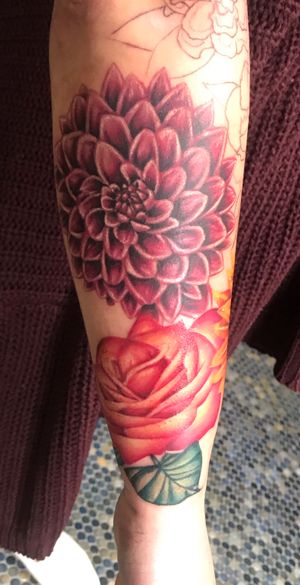Dalia and rose tattoo