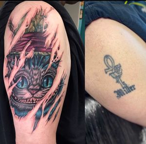 Mad Hatter Cheshire Cat cover up piece. 