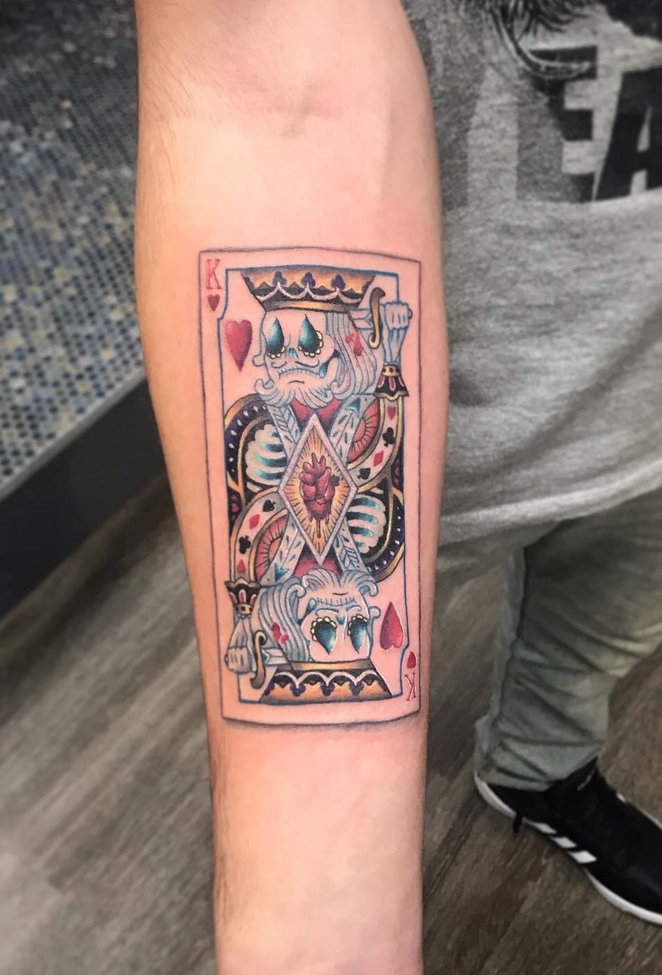 Suicide king card tattoo